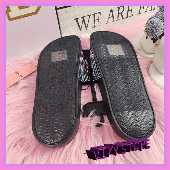 💖 NWT Juicy Couture Rhinestone Flip Flops Sandals Size 10M #7254 💖 - Picture 5 of 5